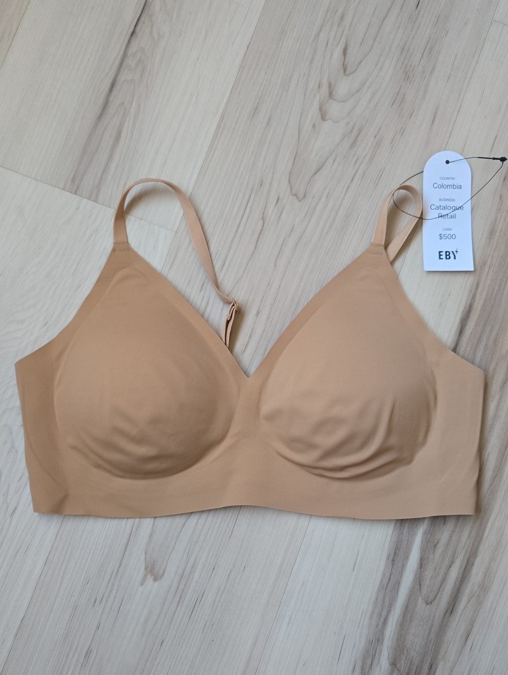 NWT EBY Relief Bra, Tan, Size Large